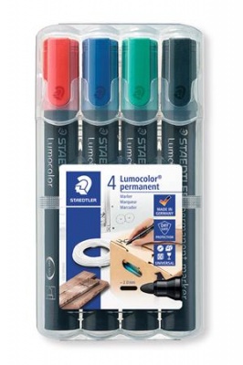 Alkoholos marker készlet, 2 mm, kúpos, STAEDTLER "Lumocolor® 352", 4 különböző szín